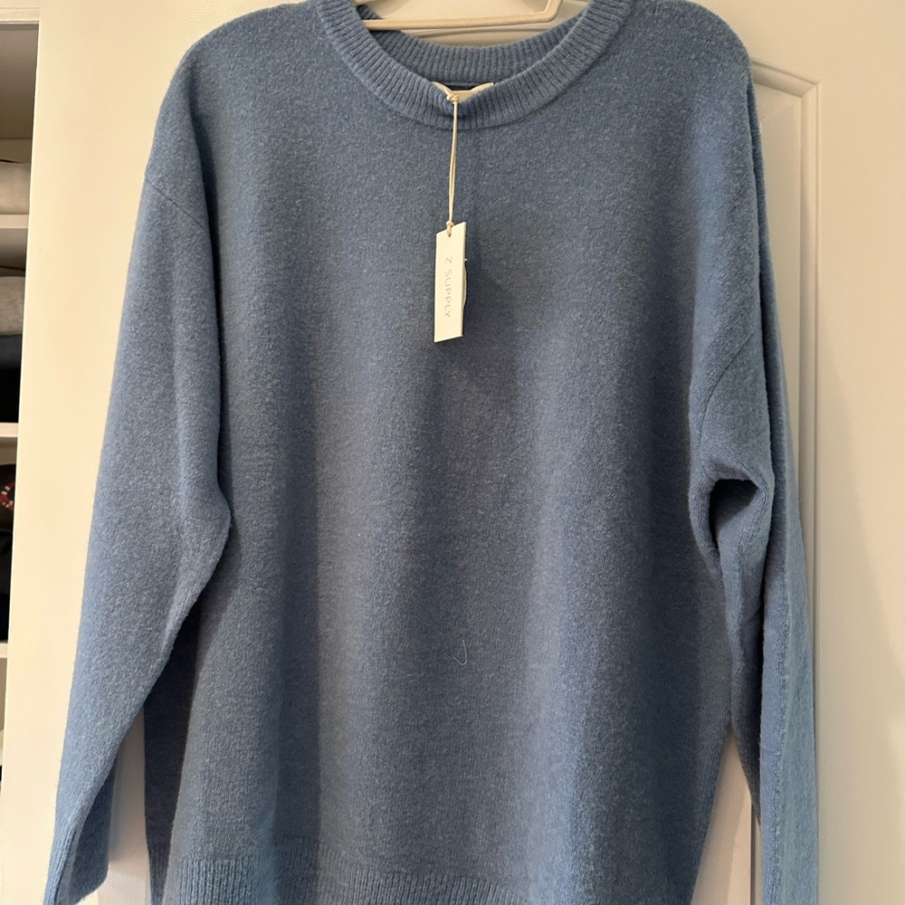 Z Supply Heather Blue Knit crewneck size L NEW